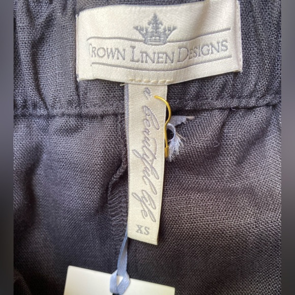 Crown Linen Designs  Wide Leg Classic Capri pant XS - Picture 7 of 10